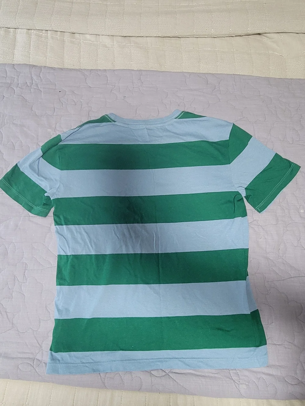 Old Navy Green Tee with Light Blue Neck Trim